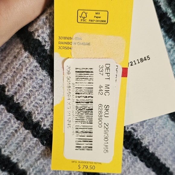 Cropped Ombre Neon Striped Knit Pullover Sweater Circus NY XS - Picture 8 of 10